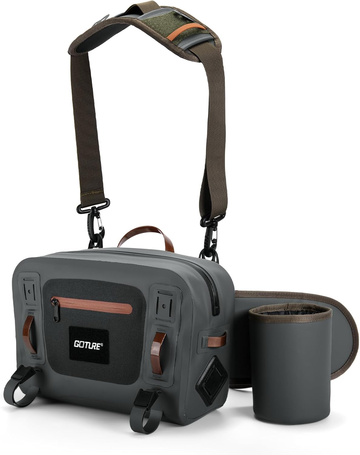 Goture Waterproof Fishing Waist Pack, IPX8 840D TPU Large Tackle Bag