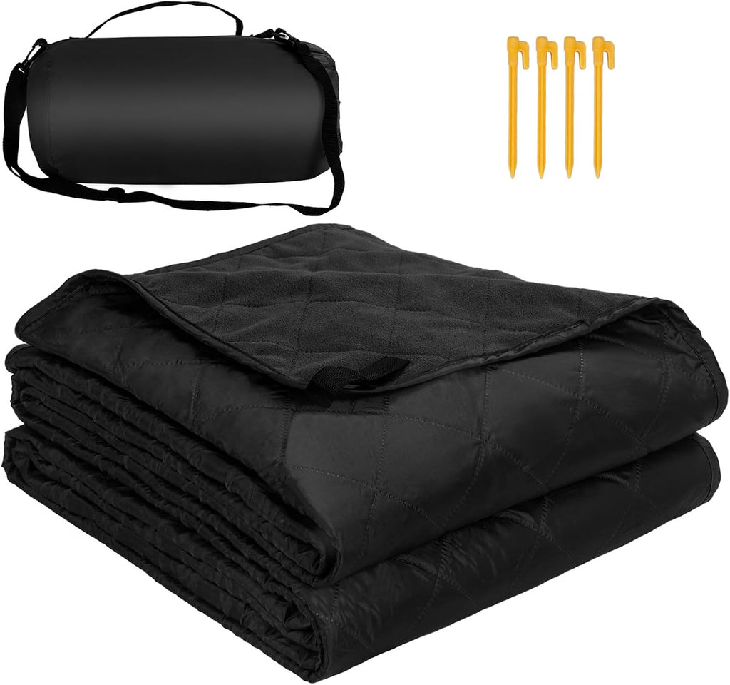 Waterproof Outdoor Blanket 82"x55", Windproof & Warm, 250 GSM Fleece Lining