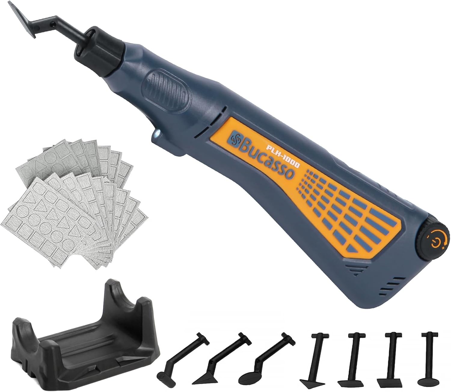 Cordless Pen Sander, Variable Speed and USB Charging with LED Light, Multi-Purpose Power Tool for Sanding, Polishing, Finishing, DIY Crafts, Blue