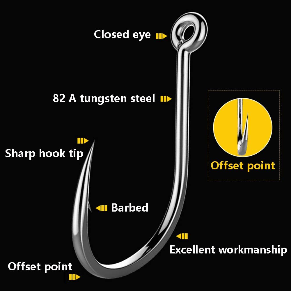 Dyxssm 150pcs/lot Circle Fishing Hooks Extra Strength Octopus Barb Fishing Hook with Offset Ponit
