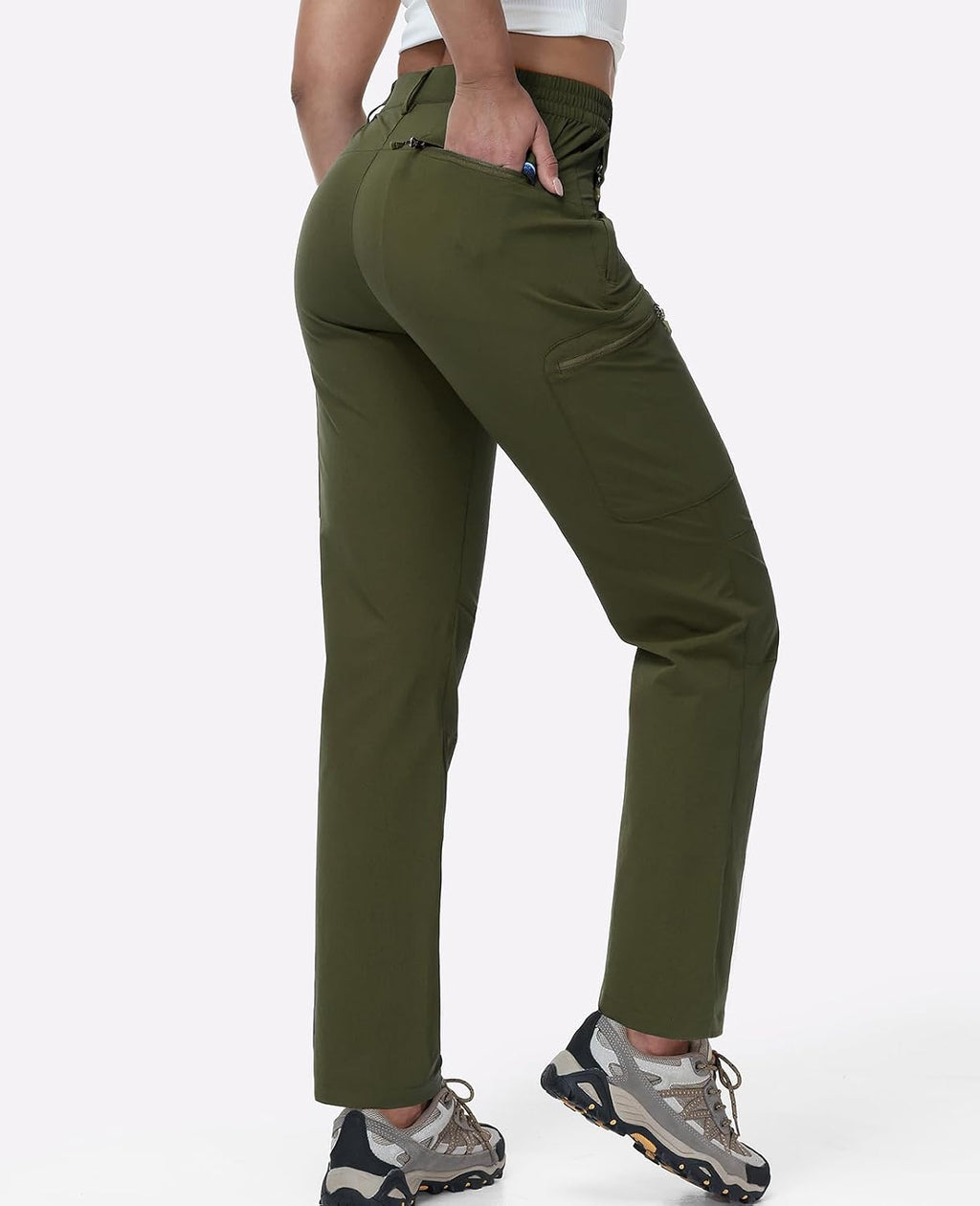 Haimont Women's Lightweight Hiking Cargo Pants with Zip Pockets