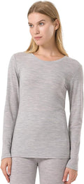 100% Merino Wool Base Layer Women Soft Thermal Long Sleeve Everyday Shirt