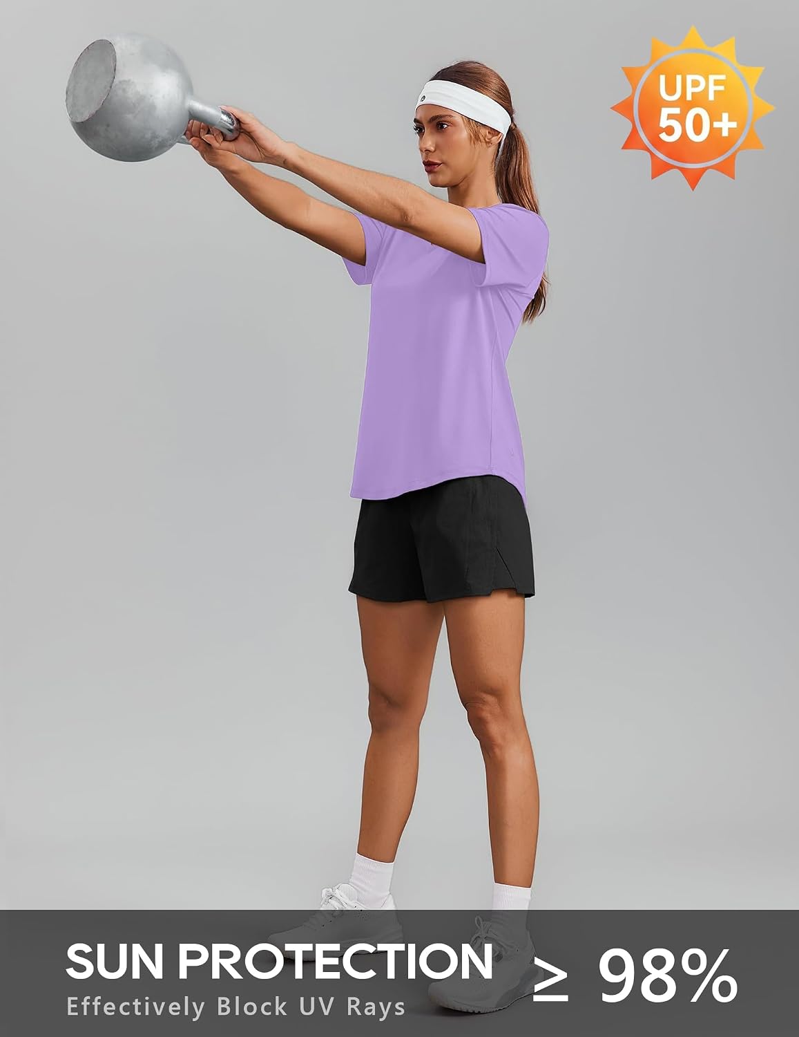 PINSPARK V Neck Workout Tops for Women Short Sleeve Quick Dry Shirts