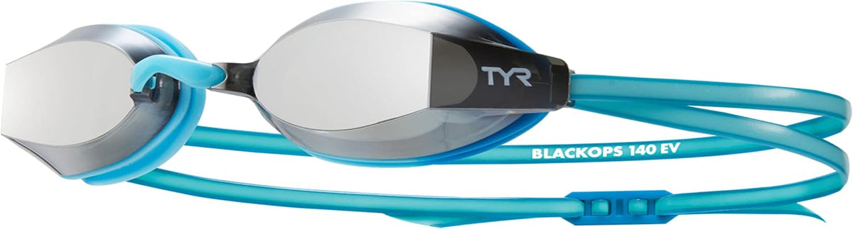 TYR Youth Black Ops 140 EV Mirrored Racing Goggles - Competition Ready Swim Goggles with Wide Vision, Anti-Fog, UV Protection