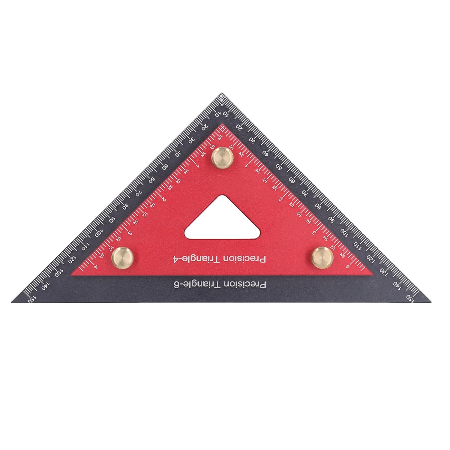 Double Triangle Ruler Detachable 4 Inch 6 Inch Aluminum Alloy Accurate Carpentry Square Tool for Woodworking Drafting Design