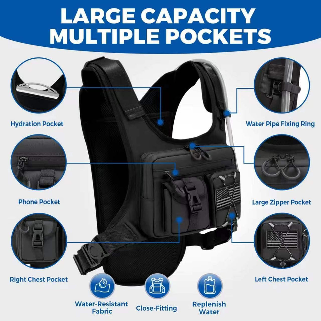 Criuage USA Patent Running Hydration Vest Backpack, Lightweight Chest Pack with 2.0L Water Bladder Bag Daypack for Hiking Running Cycling Race Marathon for Women Men