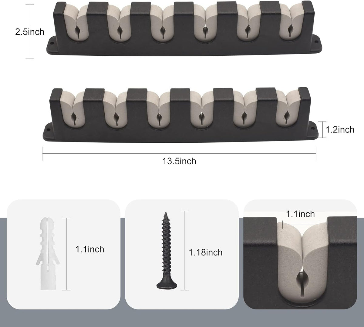 Horizontal Fishing Rod Holders Wall Mount,Pole Rack for Garage