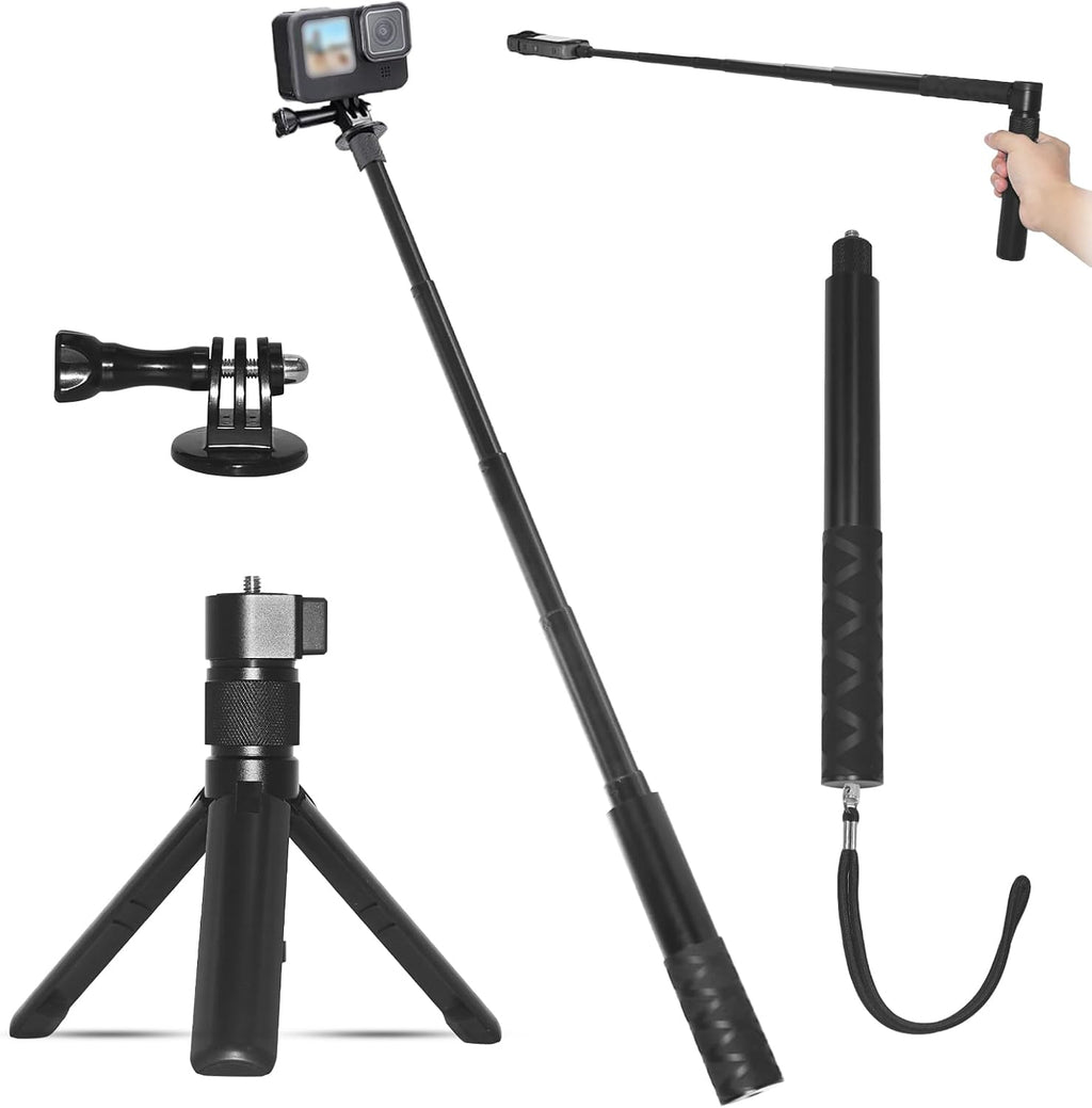 Bullet Time Handle Tripod for Insta360 X5 X4, 47" Selfie Stick