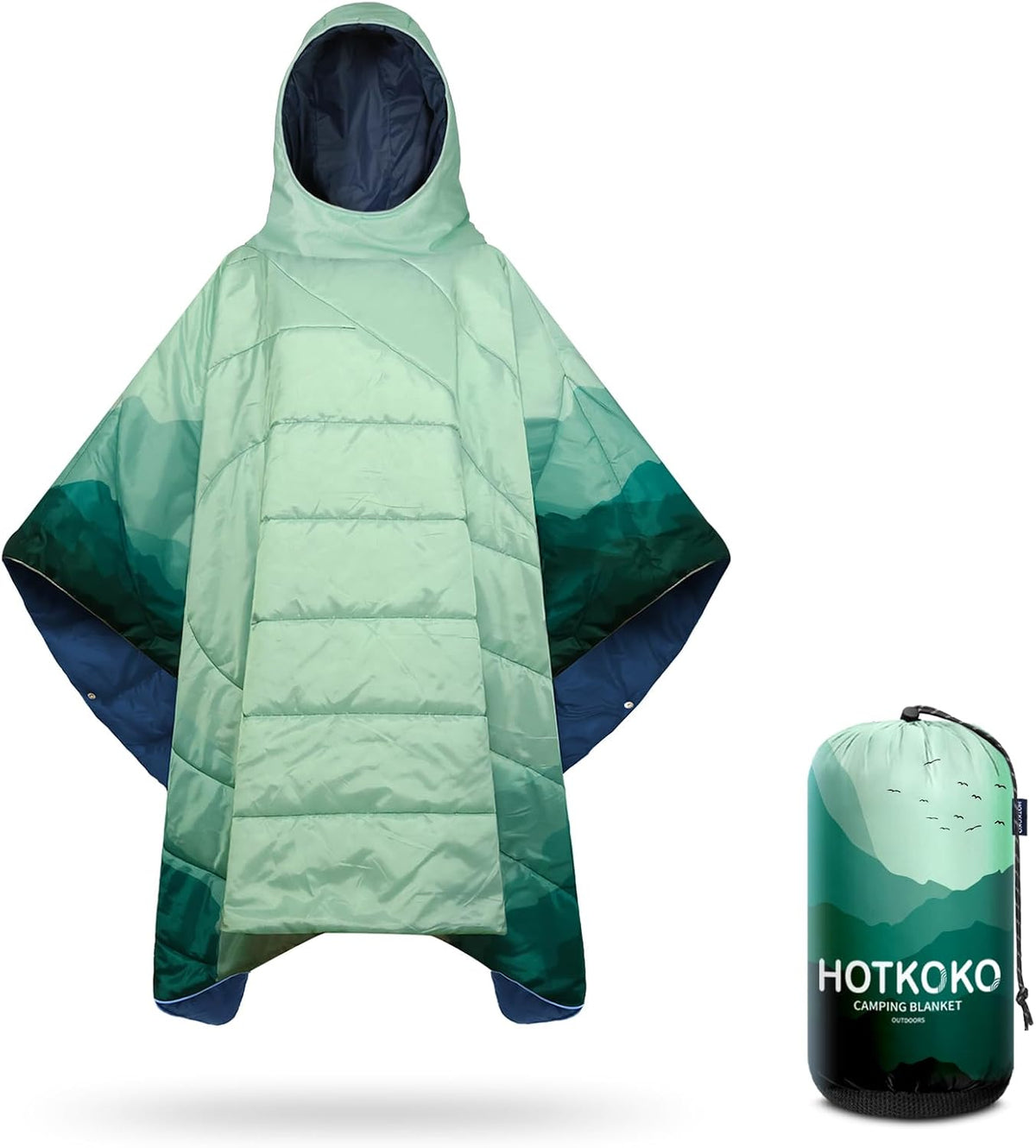 Poncho Blanket Outdoor Wearable Camping Blanket Hoodie Waterproof