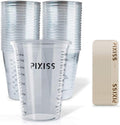 Pixiss Disposable Epoxy Resin Mixing Cups with Measurements (50-Pack) Mixing Cups for Mixing Containers, Epoxy Cups For Epoxy Measuring Cups - 20 Resin Mixing Sticks