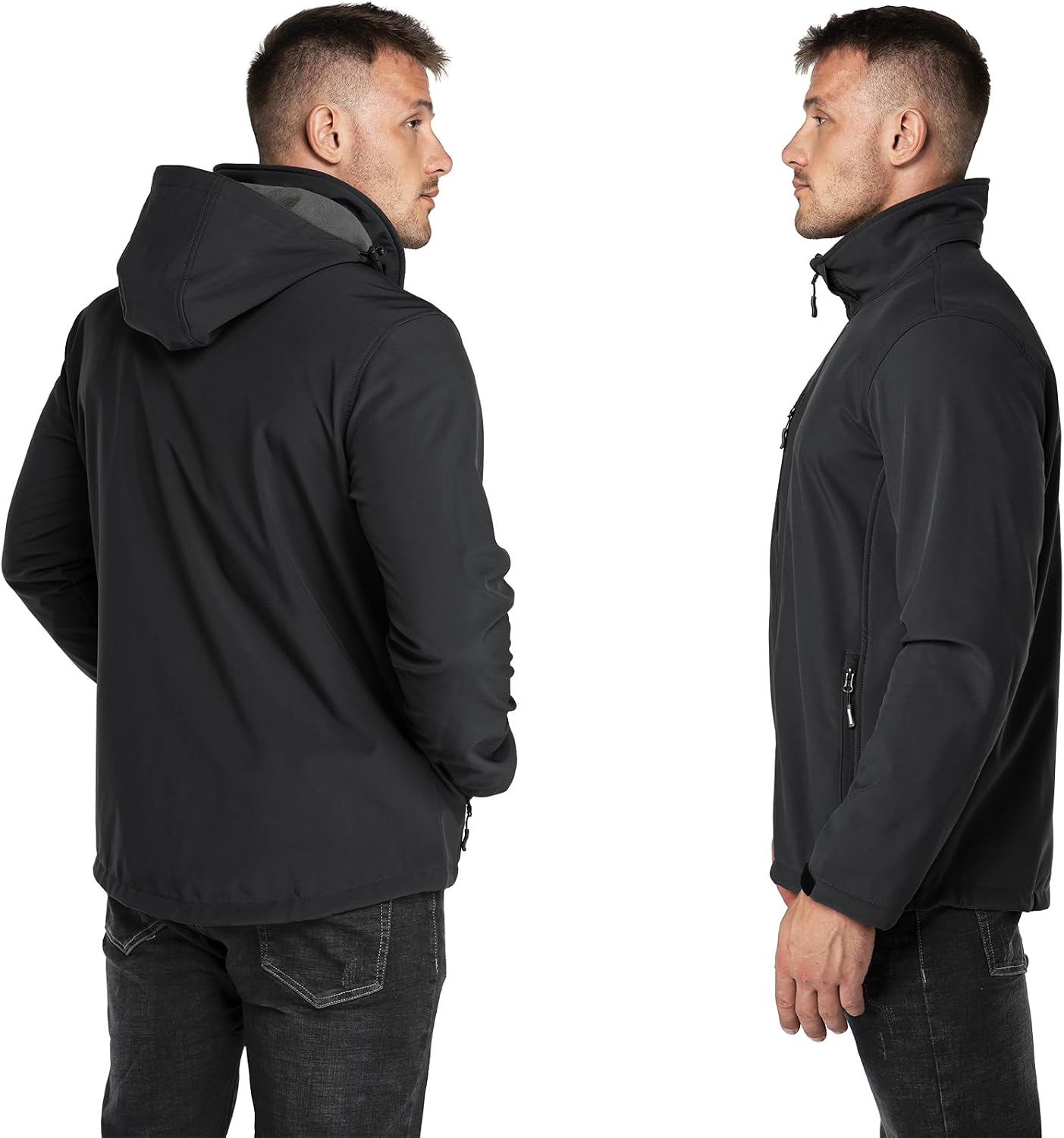 Outdoor Ventures Men's Softshell Jacket Waterproof Fleece Rain Shell Coat