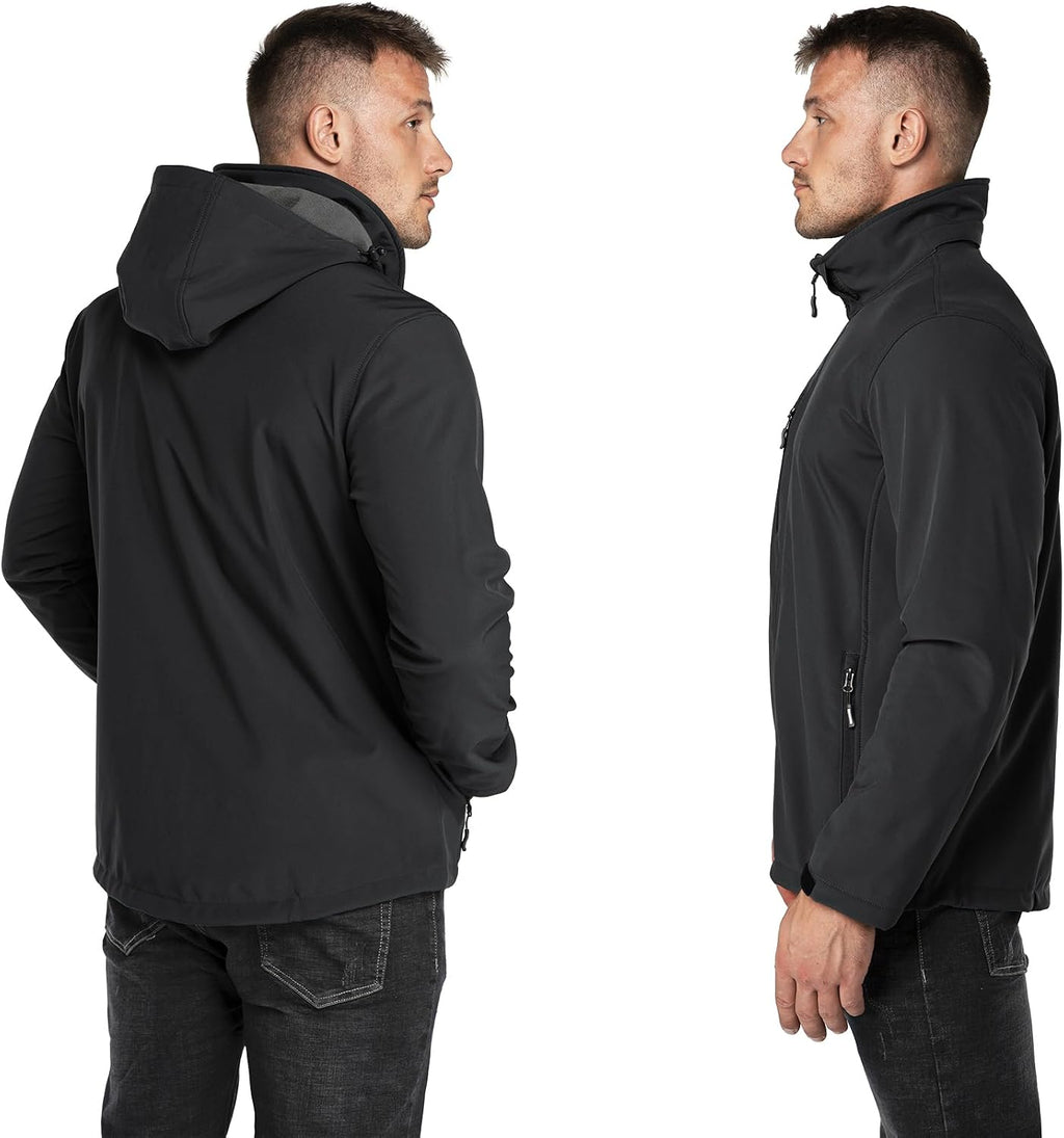 Outdoor Ventures Men's Softshell Jacket Waterproof Fleece Rain Shell Coat