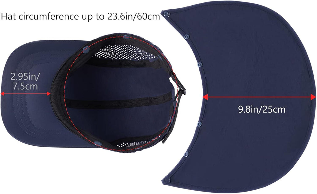 BASSDASH UPF 50+ Fishing Hat, Baseball Cap with Removable Neck Flap