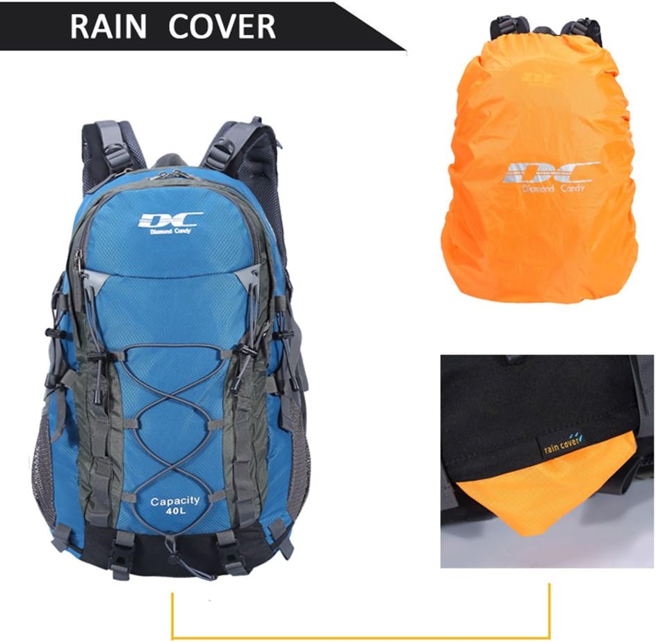 Diamond Candy 40L Hiking Backpack Waterproof Daypack for Men and Women