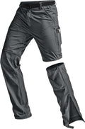 CQR Men's Convertible Cargo Tactical Pants, Water Resistant Outdoor Hiking Pants, Zip Off Lightweight Stretch Work Pants
