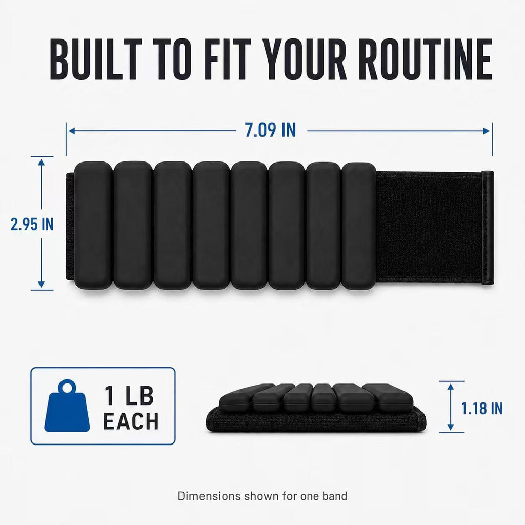 2lb Wrist Weights Adjustable Silicone Weighted Bracelets for Pilates