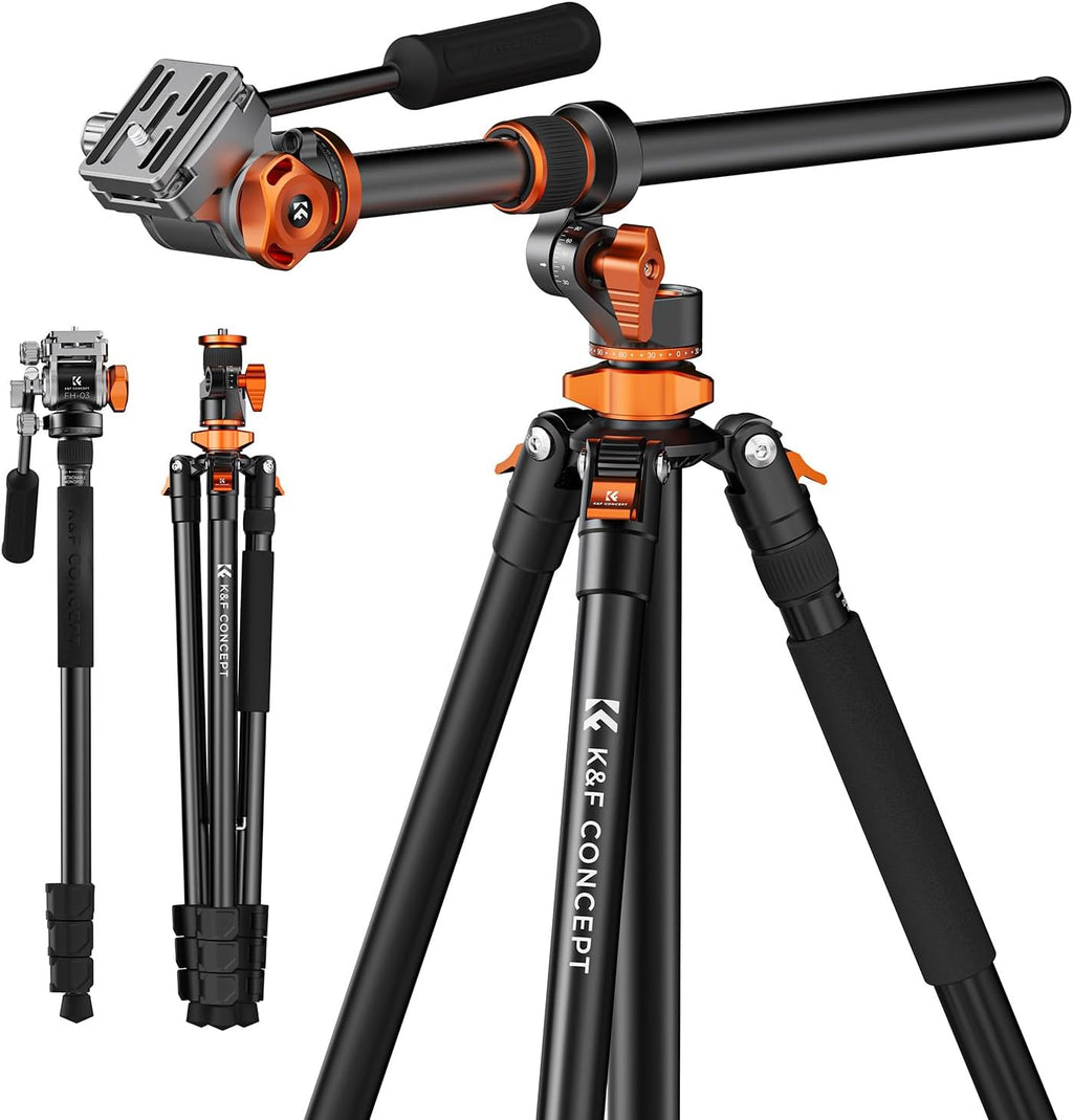 K&F CONCEPT 90''/230cm Ultra High Horizontal Overhead Camera Tripod