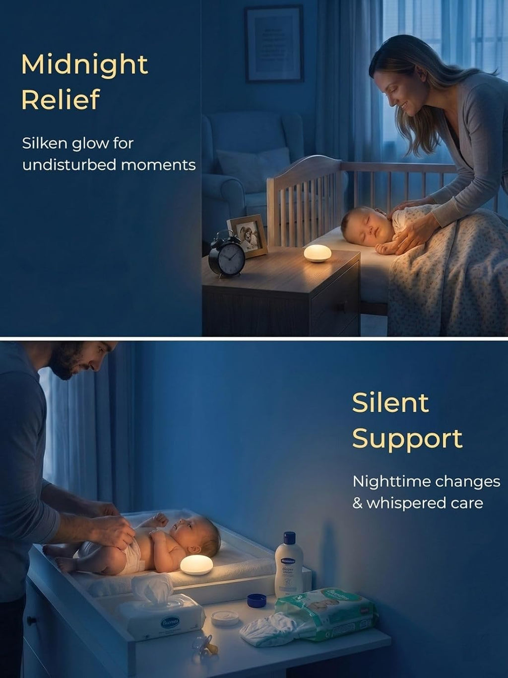 EASZZZ Baby Night Light, Egg Light for Nursery, Flip Design Touch Lamp