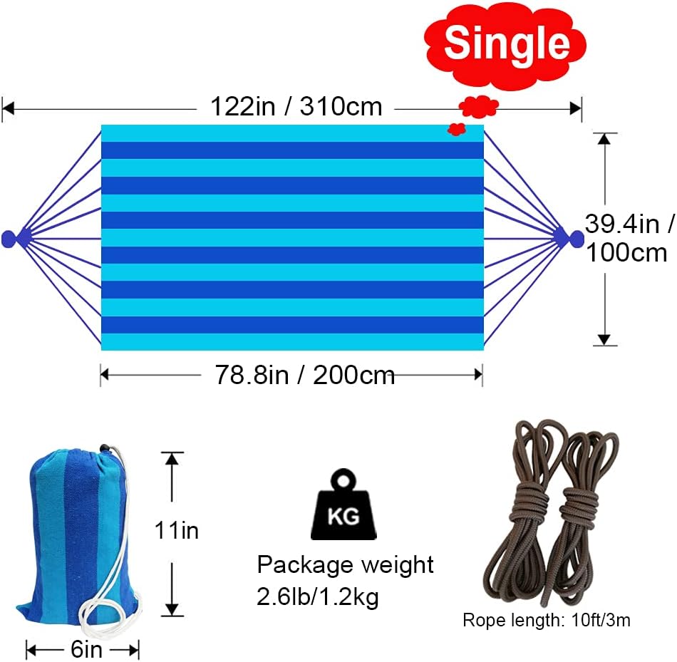 GOCAN Hammock Brazilian Style 1 Person Hammocks 200x100cm
