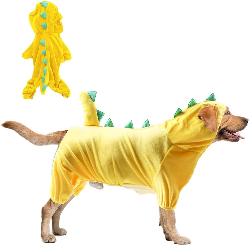 Hotumn Dinosaur Dog Halloween Costume Pet Dino Hoodie for Large Dogs (XXX-Large, Green)