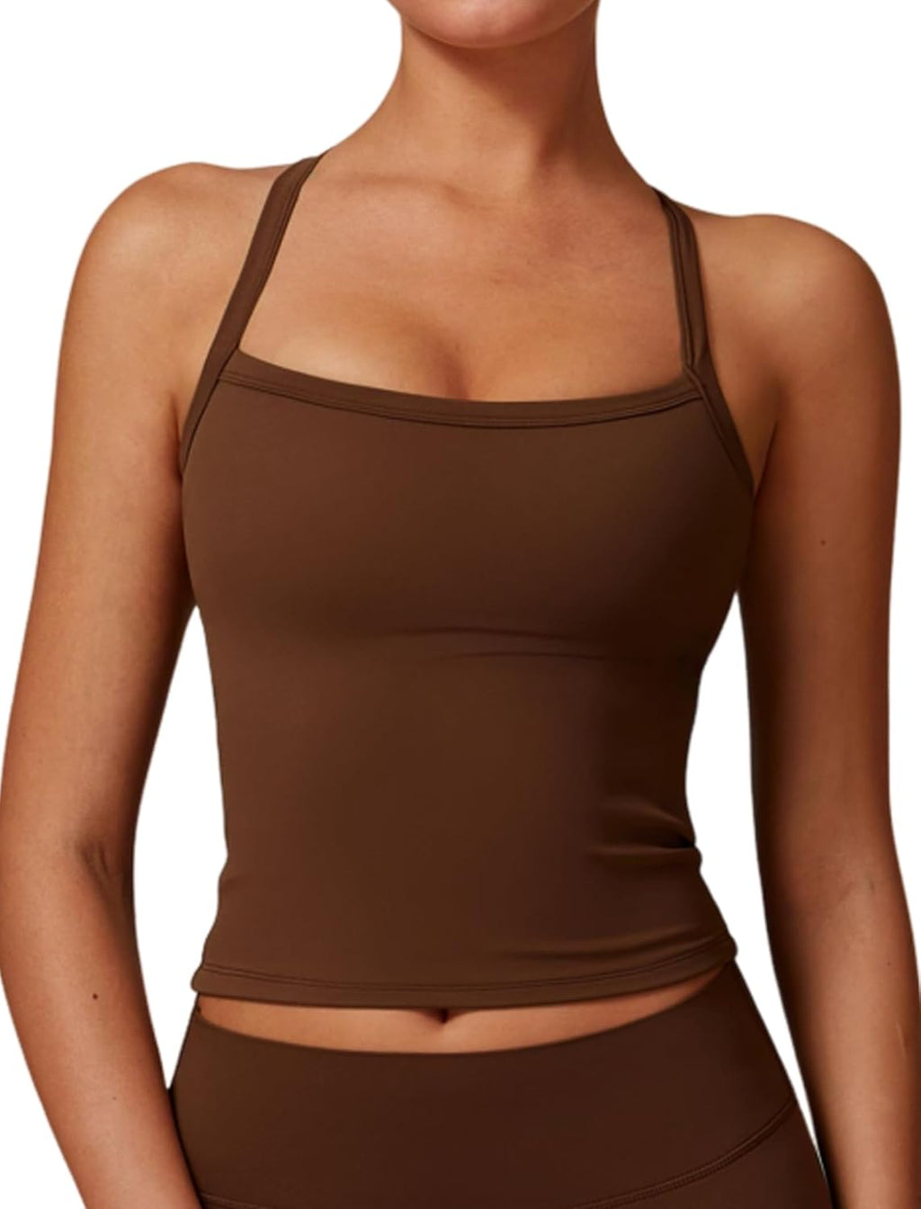 QBGJTD Workout Tank Tops Women Built in Bra Longline Sports Bras