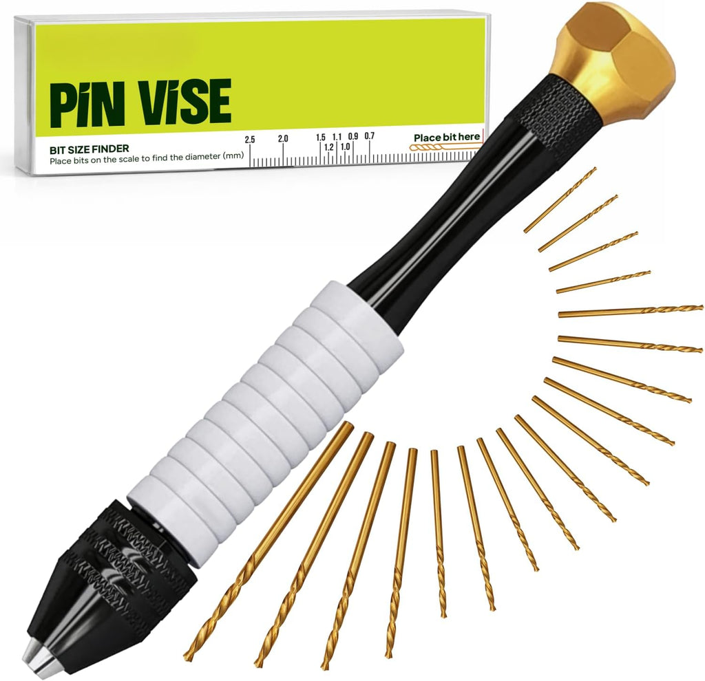 Pin Vise Hand Drill Manual with Micro Drill Bits, Jewelry Drill for Resin