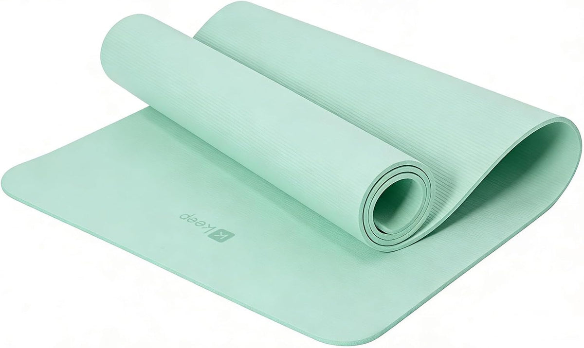 Keep 72" x 24" TPE Yoga Mat Non Slip, 1/4 Inch (6mm) Exercise Mat for Home Workout, Gym, Yoga, Pilates & Stretching with Carrying Strap, Oat White