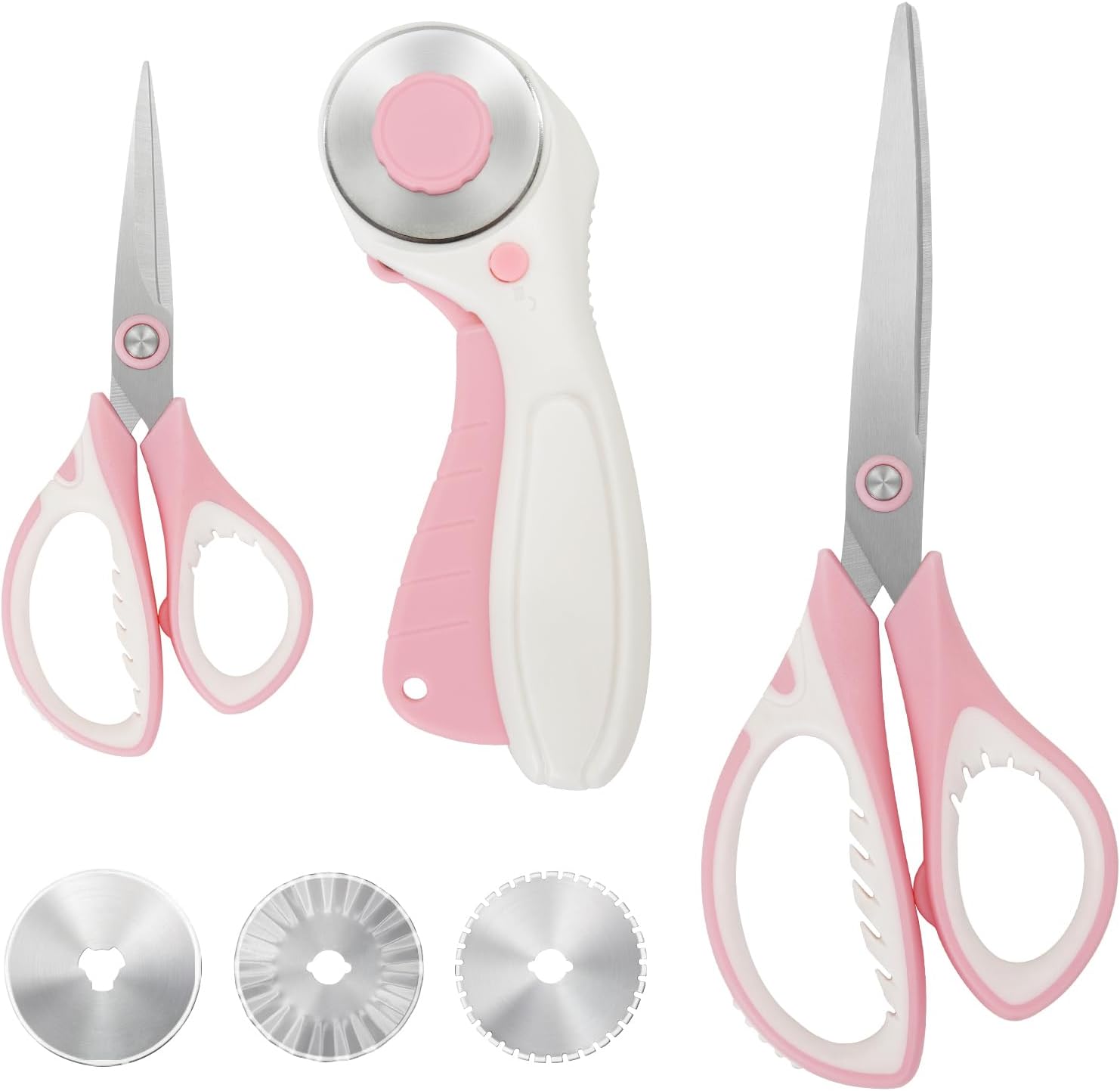 MANUFORE Left-Handed Fabric Sewing Scissors and Rotary Cutter with Blades