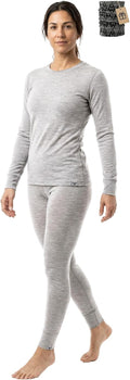100% Merino Wool Base Layer Set Women - Thermal Underwear Long Johns PJs