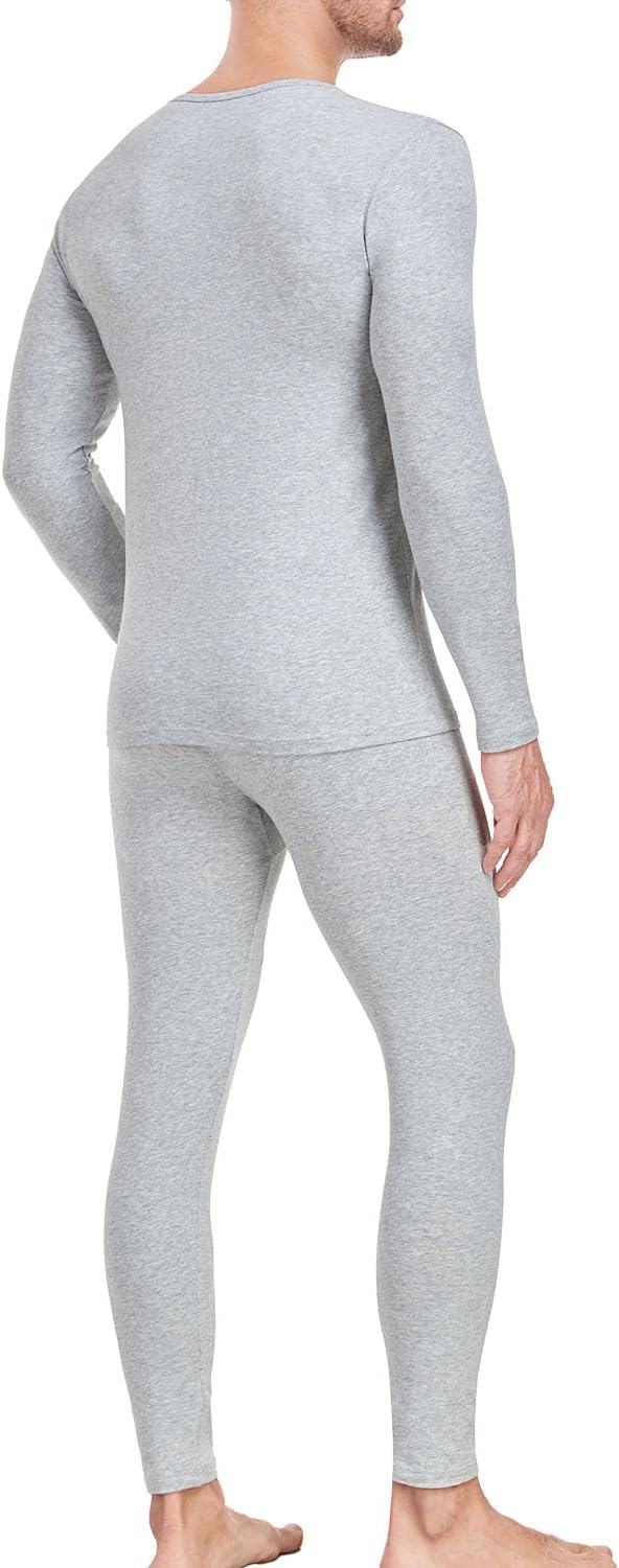 wirarpa Men's Cotton Long Johns Thermal Underwear Set Top and Bottom