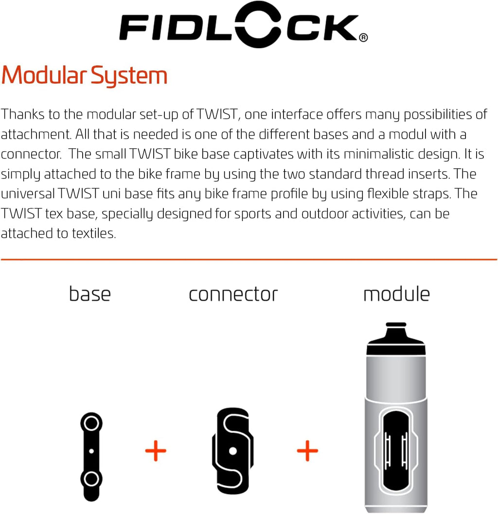 FIDLOCK Twist Essential Bag with Bike Base For Frame Triangle, Blue, Large