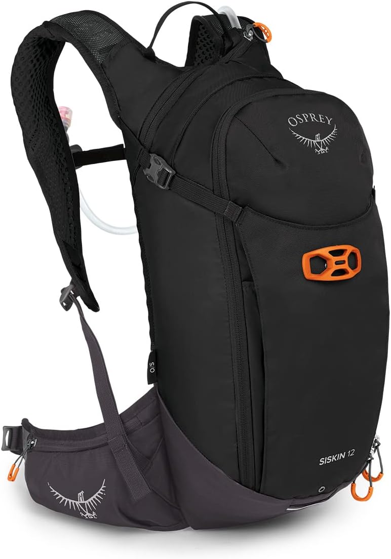 Osprey Siskin 12L Men's Biking Backpack with Hydraulics Reservoir, Black