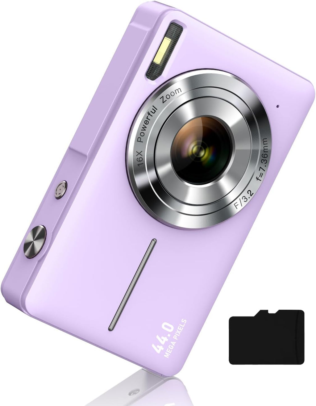 Digital Camera 1080P with 32G Card 16X Zoom Flash Portable for Kid, Black