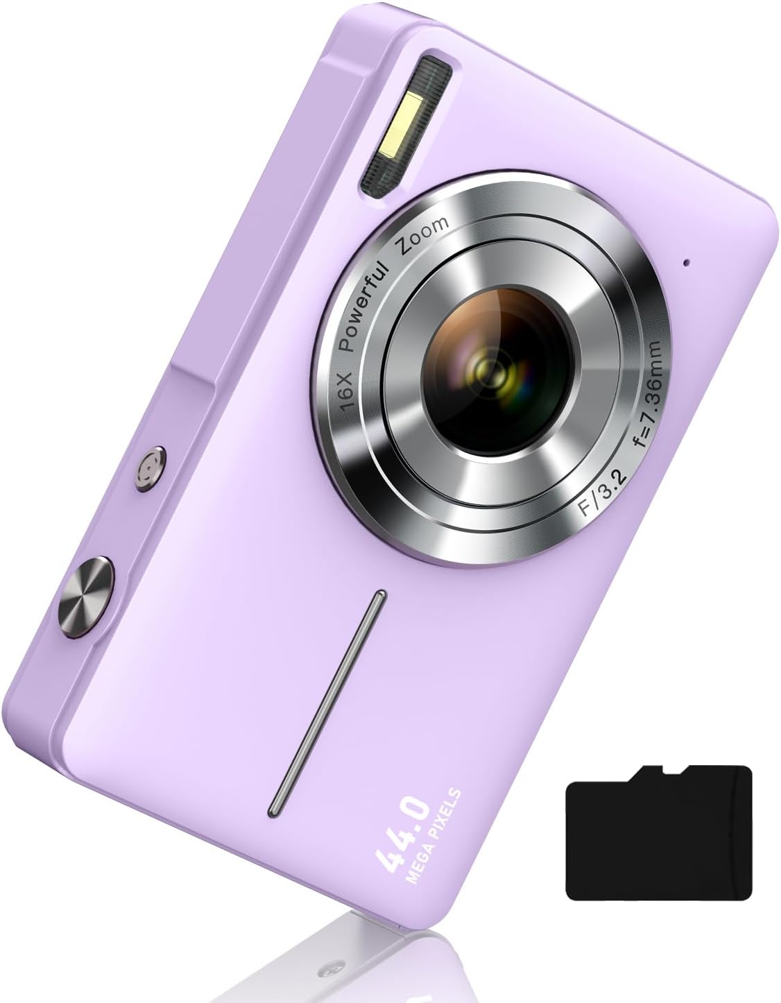 Digital Camera 1080P with 32G Card 16X Zoom Flash Portable for Kid, Black