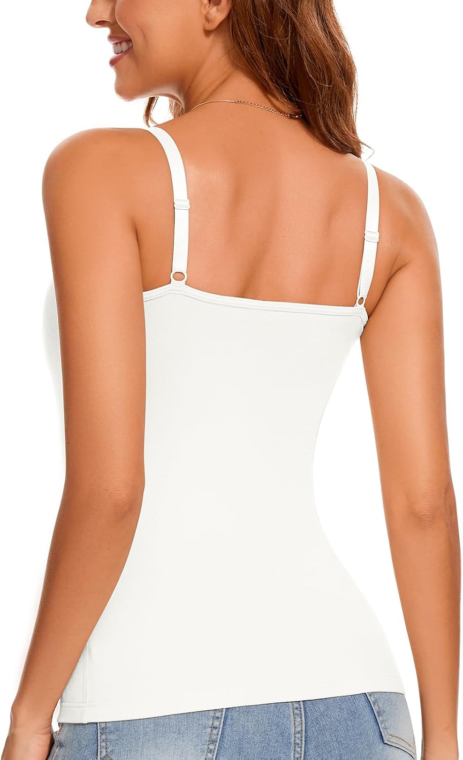 WOWENY Thermal Tank Tops for Women Adjustable Straps Warm Base Layer Shirt