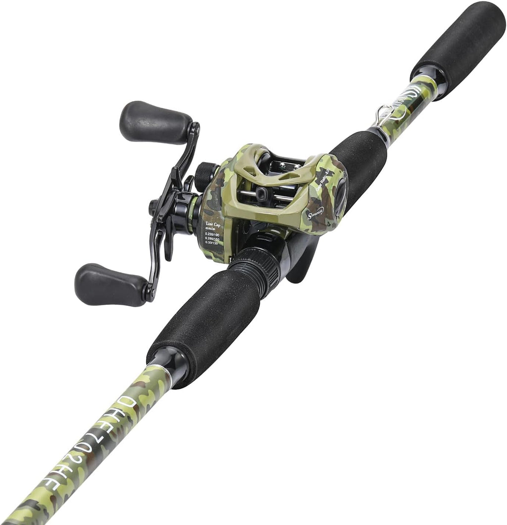 Sougayilang Fishing Pole Casting Reel Combo with Durable Rod Handle, Medium Heavy for Catfish Salmon and Steelhead- 7'0"