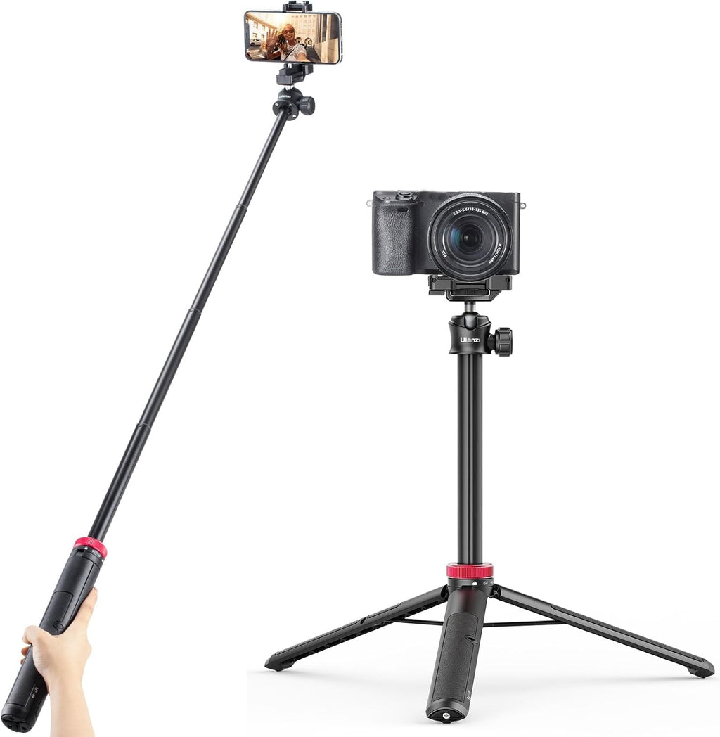 ULANZI MT-44 Auto Open Phone Tripod, 59" Extendable Selfie Stick Vlog Stand