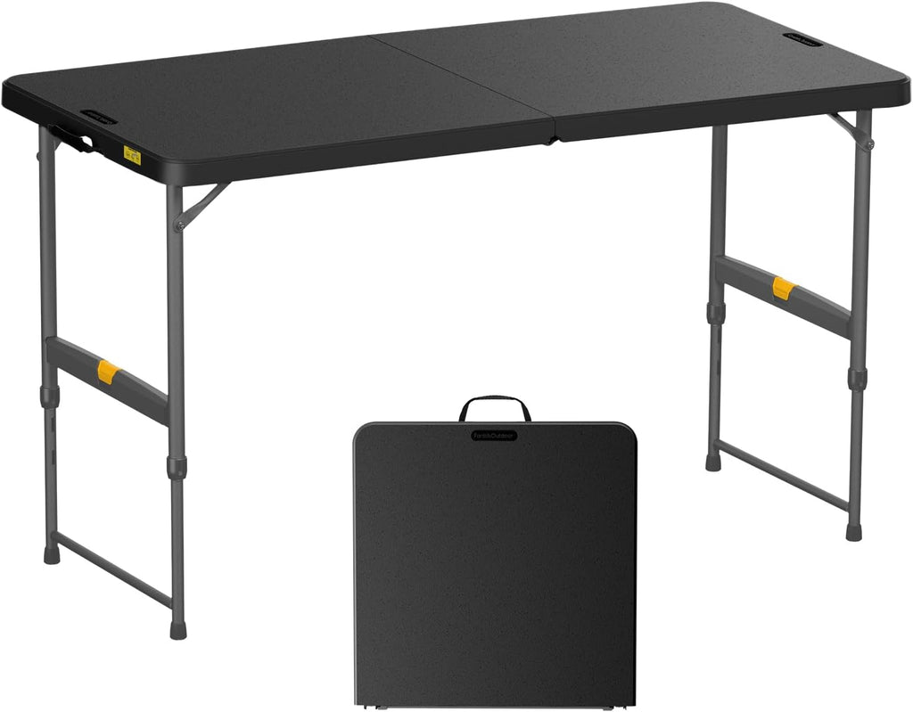 FanttikOutdoor Folding Table 4 Foot Quick Adjust Portable Plastic 4 Heights