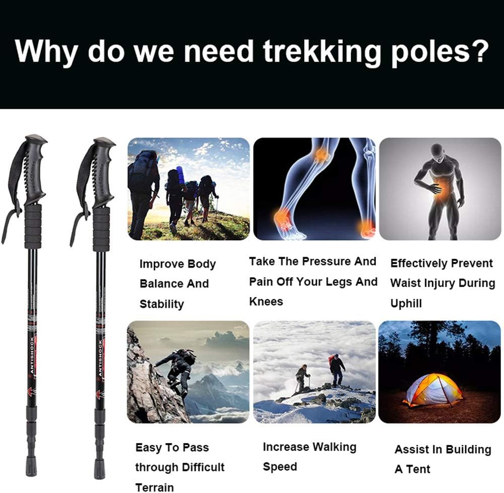 Aihoye Hiking Trekking Poles, 2 Pack Walking Hiking Sticks for Men &Women