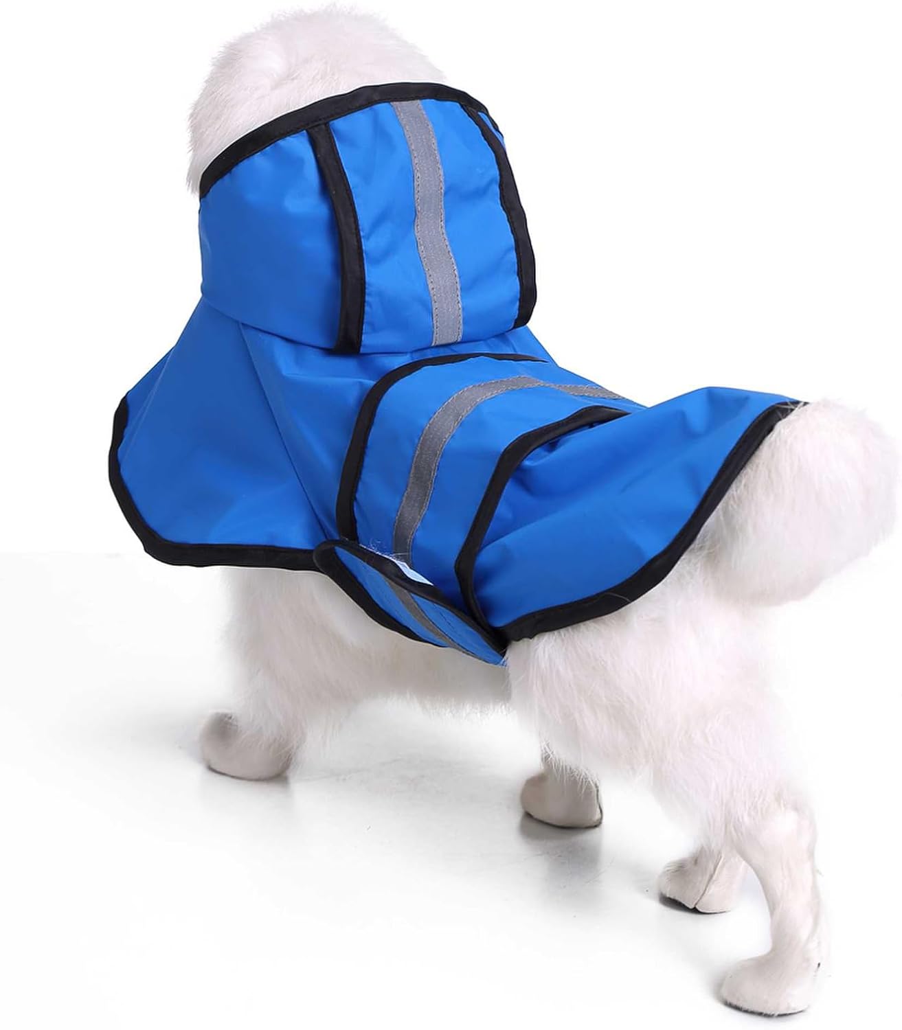 Dog Raincoat Hooded Reflective Waterproof Slicker Poncho