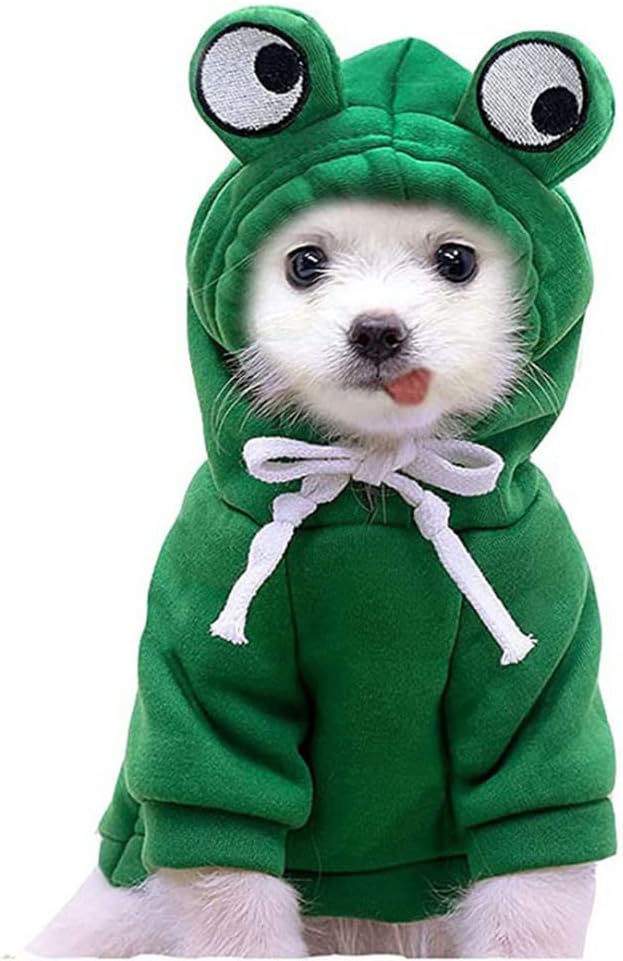 Dog Christmas Halloween Costumes,Dog Hoodies for Small Dogs Cats, Cat Puppy Outfits,Yorkie Chihuahua Pomeranian Clothes (Medium, Red-Apple)