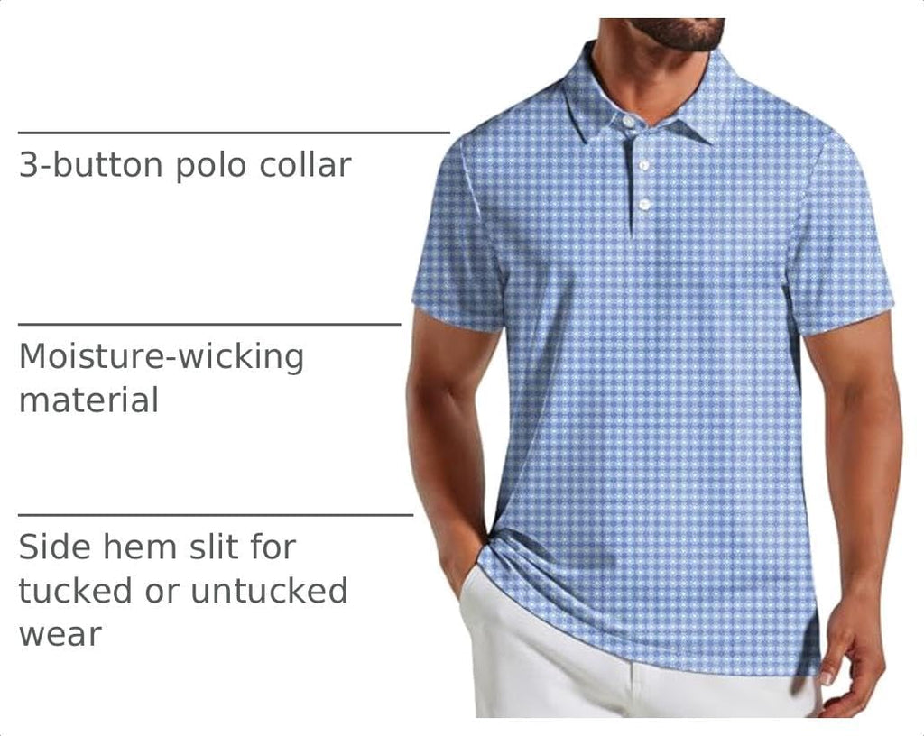 COOFANDY Mens Golf Polo Shirts Short Sleeve Quick Dry Casual Collared Shirt