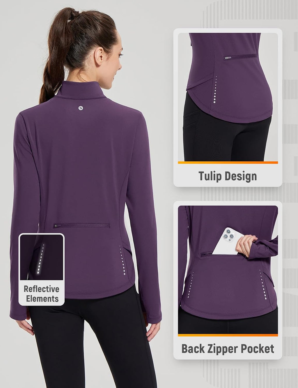baleaf Women's Fleece Running Jacket Winter Gear Water Resistant Cycling