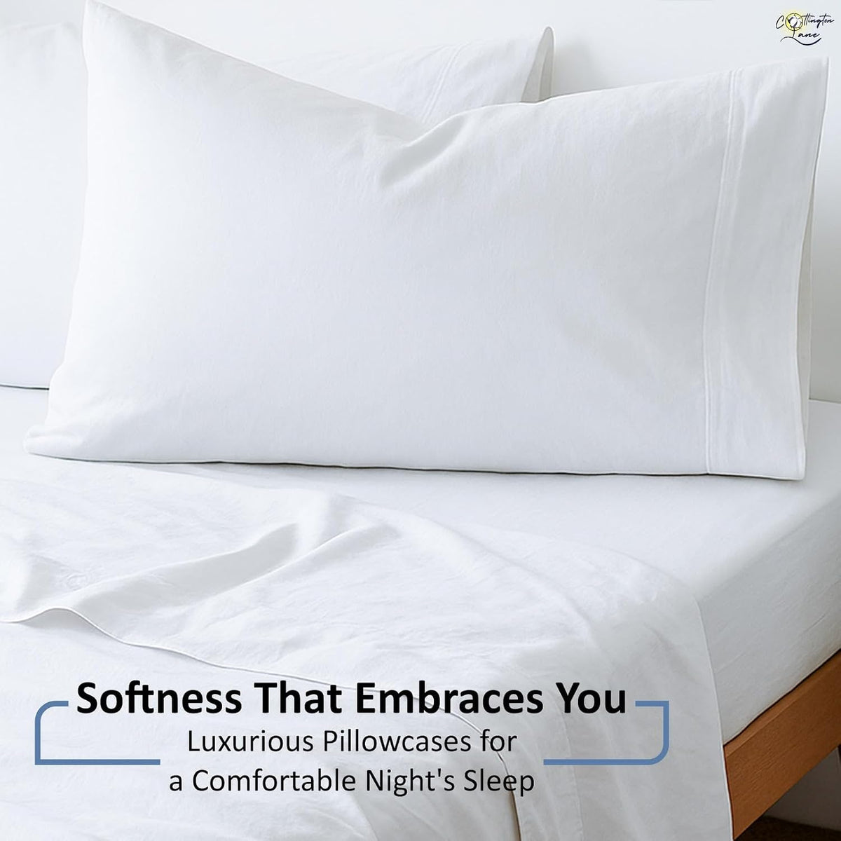 Cottington Lane 4 Piece Cot Sheets Set 32 x 75, Premium Egyptian Cotton Sheets, Perfect for Narrow Twin, Camp Bunk, Army Cots, Trifold Mattress, Camping Cot, Guest Bed Replacement, White