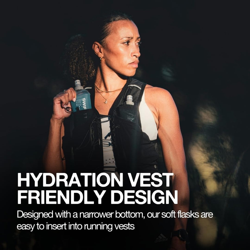 SWIFTER 2x Soft Flask 500ml | Running, Hiking, Cycling Hydration Flask | Collapsible, Leakproof, Reusable | Matt Finish, Sky Blue