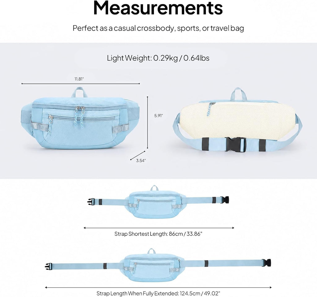 TOPEAST Fanny Pack 5L Large Capacity Waist Pack with Water Bottle Pocket