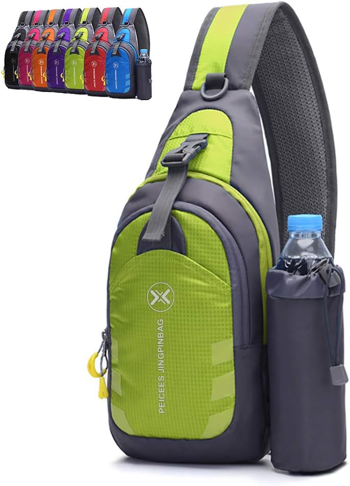 Peicees Chest Crossbody Sling Backpack Bag Travel Bike Gym Daypack for Women Men