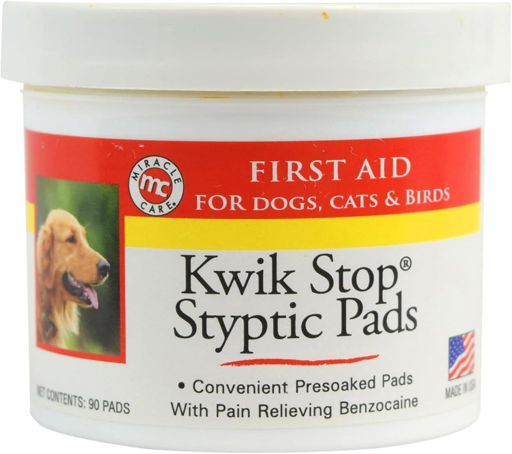 Miracle Care Kwik Stop Styptic Gel Swabs for Dogs, Cats, and Birds, 3 Count