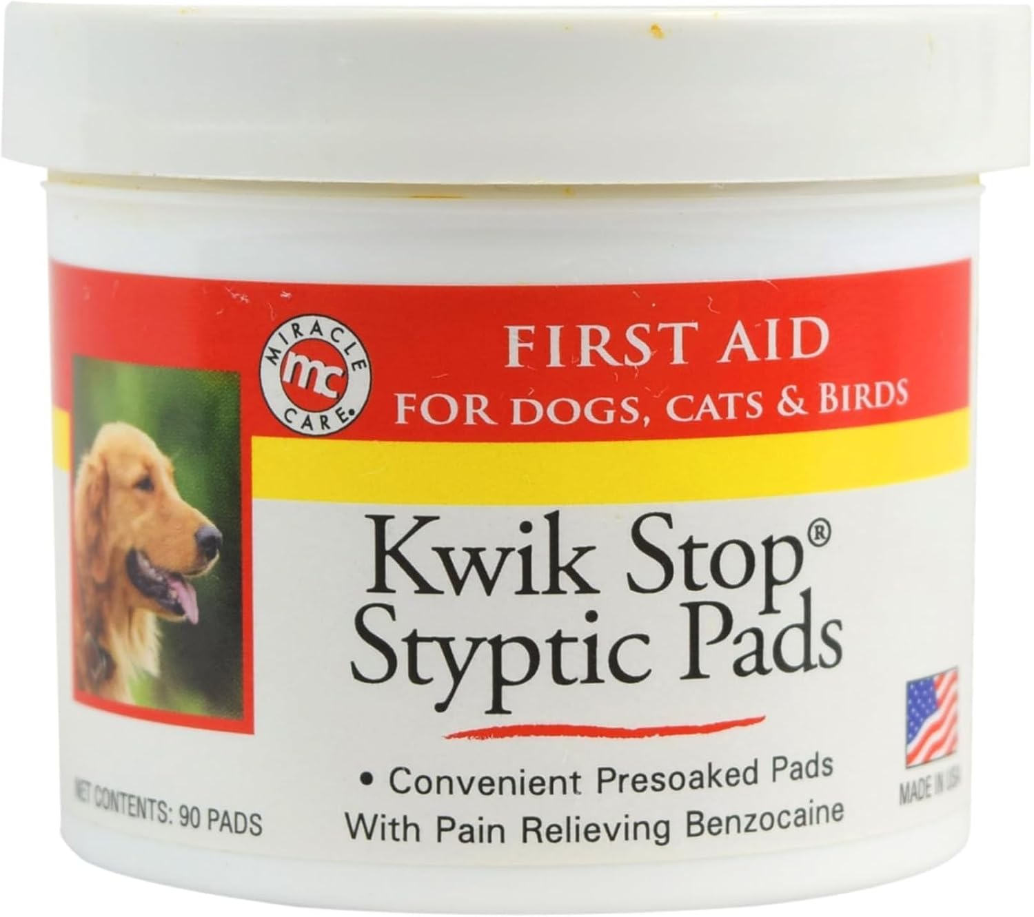 Miracle Care Kwik Stop Styptic Gel Swabs for Dogs, Cats, and Birds, 3 Count