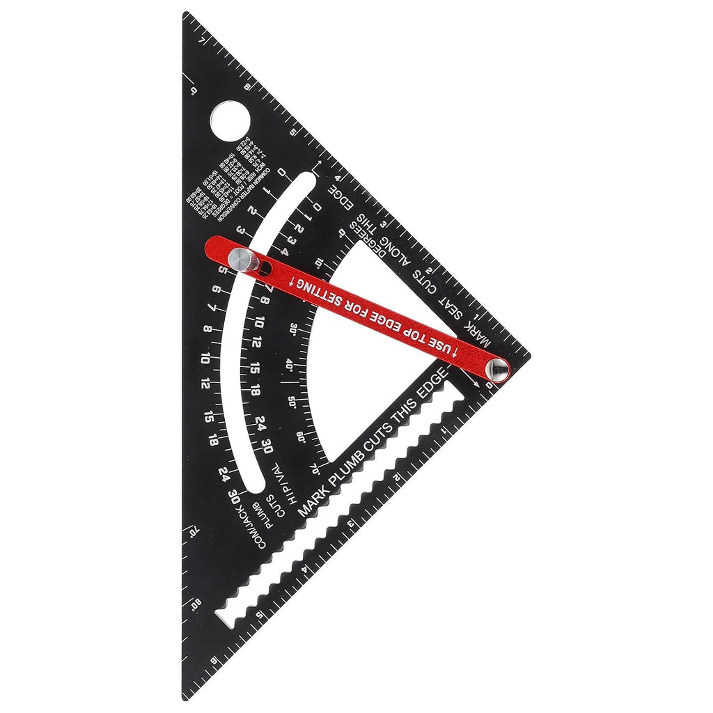Luxshiny Adjustable Aluminum Alloy Tool for Carpenters Precision Rafter Triangle Ruler with Angle Scale for Woodworking and Carpentry Measurement